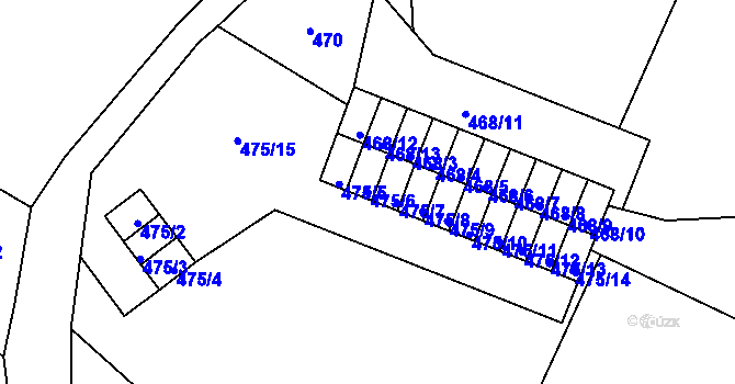 Parcela st. 475/6 v KÚ Horní Jindřichov, Katastrální mapa