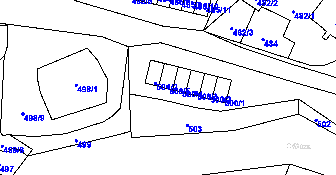 Parcela st. 500/5 v KÚ Horní Jindřichov, Katastrální mapa