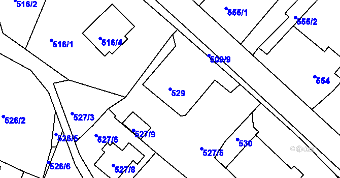 Parcela st. 529 v KÚ Horní Jindřichov, Katastrální mapa