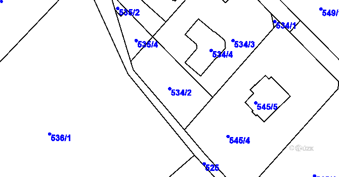 Parcela st. 534/2 v KÚ Horní Jindřichov, Katastrální mapa