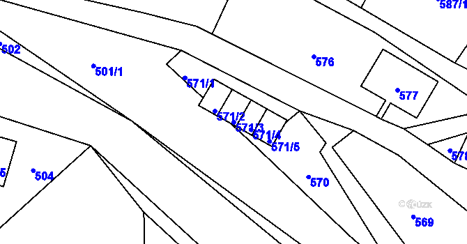 Parcela st. 571/3 v KÚ Horní Jindřichov, Katastrální mapa