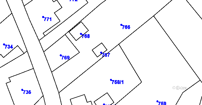 Parcela st. 767 v KÚ Horní Jindřichov, Katastrální mapa