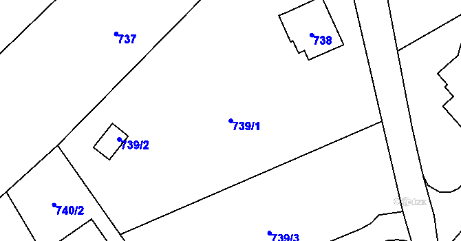 Parcela st. 739/1 v KÚ Horní Jindřichov, Katastrální mapa