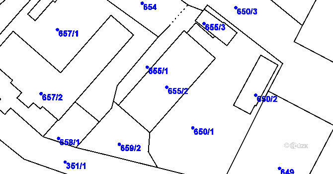 Parcela st. 655/2 v KÚ Horní Jindřichov, Katastrální mapa