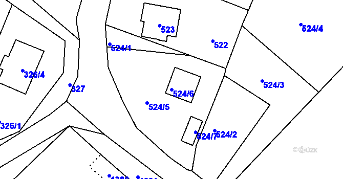 Parcela st. 524/6 v KÚ Horní Jindřichov, Katastrální mapa