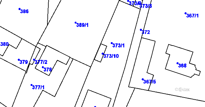 Parcela st. 373/10 v KÚ Horní Jindřichov, Katastrální mapa