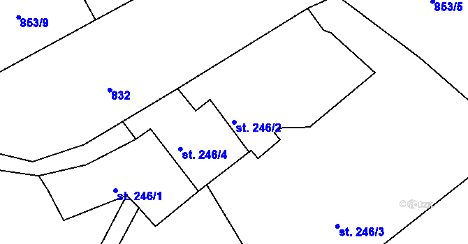 Parcela st. 246/2 v KÚ Dolní Křečany, Katastrální mapa