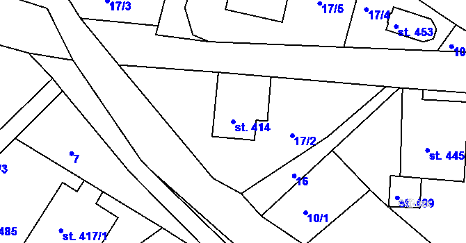 Parcela st. 414 v KÚ Dolní Křečany, Katastrální mapa