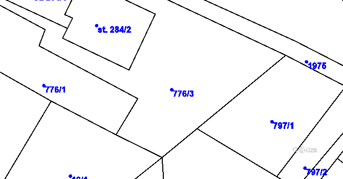Parcela st. 776/3 v KÚ Dolní Křečany, Katastrální mapa