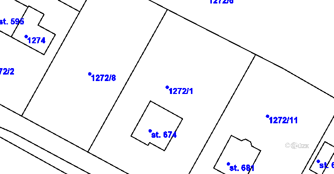 Parcela st. 1272/1 v KÚ Dolní Křečany, Katastrální mapa