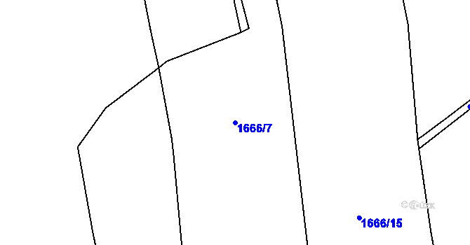 Parcela st. 1666/7 v KÚ Dolní Křečany, Katastrální mapa