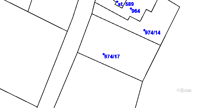Parcela st. 974/17 v KÚ Dolní Křečany, Katastrální mapa
