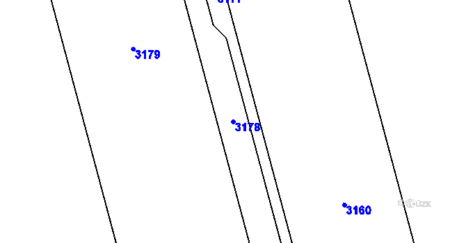 Parcela st. 3178 v KÚ Runářov, Katastrální mapa