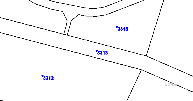 Parcela st. 3313 v KÚ Runářov, Katastrální mapa