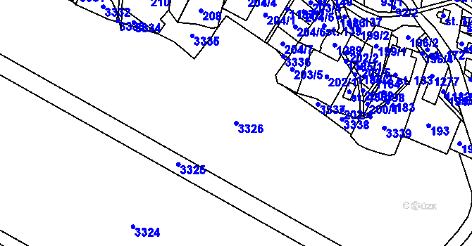 Parcela st. 3326 v KÚ Runářov, Katastrální mapa