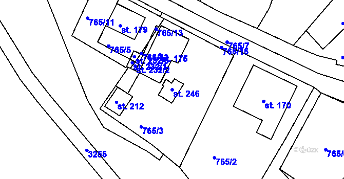 Parcela st. 246 v KÚ Runářov, Katastrální mapa