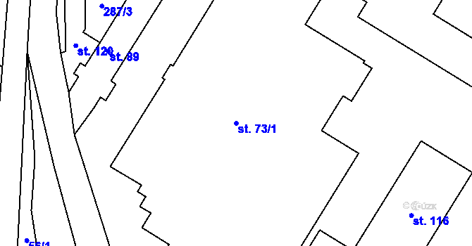 Parcela st. 73/1 v KÚ Hynčice u Broumova, Katastrální mapa