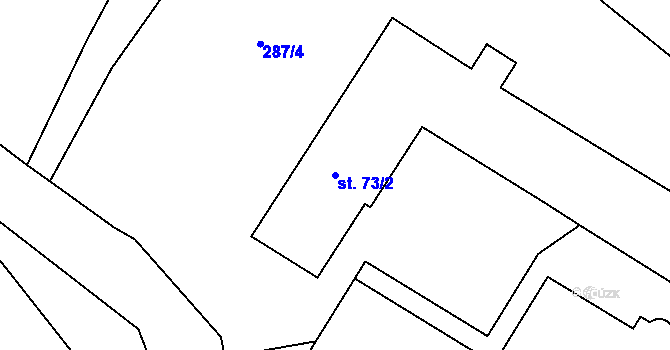 Parcela st. 73/2 v KÚ Hynčice u Broumova, Katastrální mapa