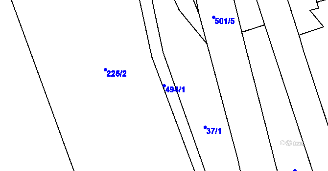 Parcela st. 494/1 v KÚ Hynčice u Broumova, Katastrální mapa