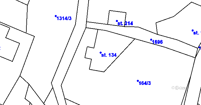 Parcela st. 134 v KÚ Ruprechtice u Broumova, Katastrální mapa