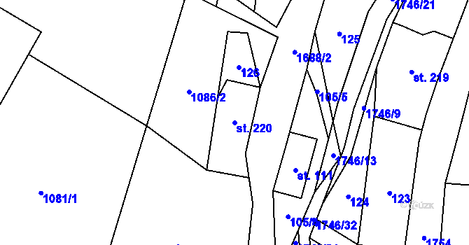 Parcela st. 220 v KÚ Ruprechtice u Broumova, Katastrální mapa