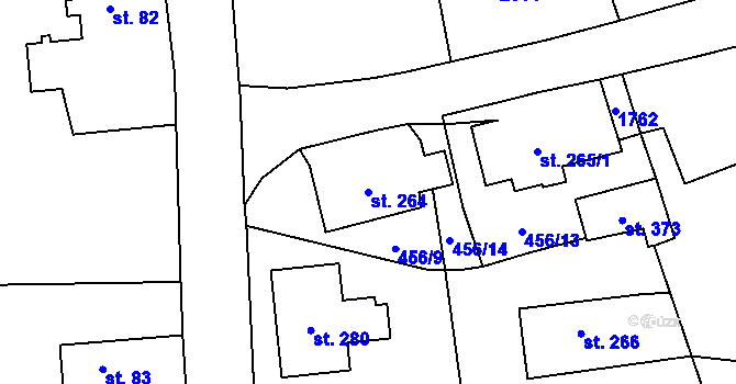 Parcela st. 264 v KÚ Ruprechtice u Broumova, Katastrální mapa