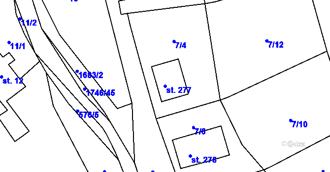Parcela st. 277 v KÚ Ruprechtice u Broumova, Katastrální mapa