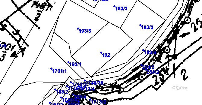Parcela st. 192 v KÚ Ruprechtice u Broumova, Katastrální mapa