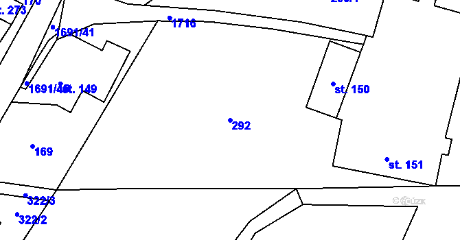 Parcela st. 292 v KÚ Ruprechtice u Broumova, Katastrální mapa