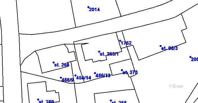Parcela st. 265/1 v KÚ Ruprechtice u Broumova, Katastrální mapa