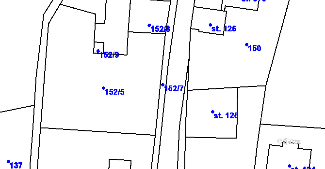 Parcela st. 152/7 v KÚ Ruprechtice u Broumova, Katastrální mapa