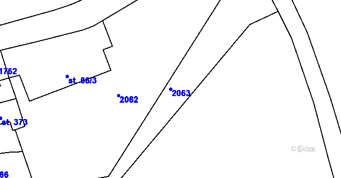 Parcela st. 2063 v KÚ Ruprechtice u Broumova, Katastrální mapa