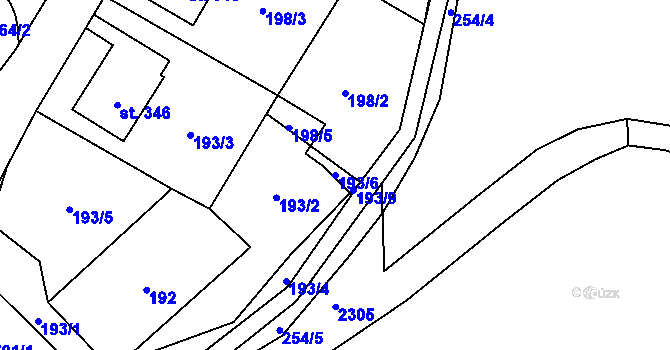 Parcela st. 193/6 v KÚ Ruprechtice u Broumova, Katastrální mapa