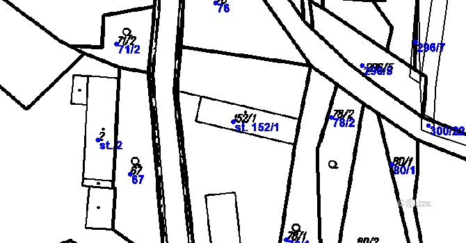 Parcela st. 152/1 v KÚ Ruprechtov, Katastrální mapa