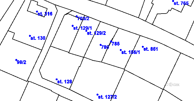 Parcela st. 156/2 v KÚ Ruprechtov, Katastrální mapa
