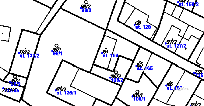 Parcela st. 164 v KÚ Ruprechtov, Katastrální mapa