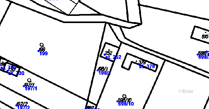 Parcela st. 252 v KÚ Ruprechtov, Katastrální mapa