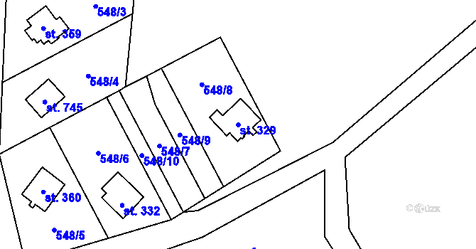 Parcela st. 329 v KÚ Ruprechtov, Katastrální mapa