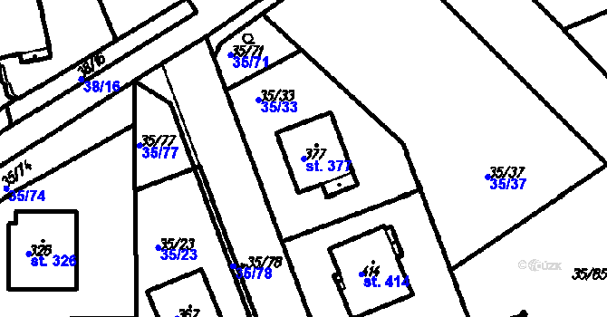 Parcela st. 377 v KÚ Ruprechtov, Katastrální mapa
