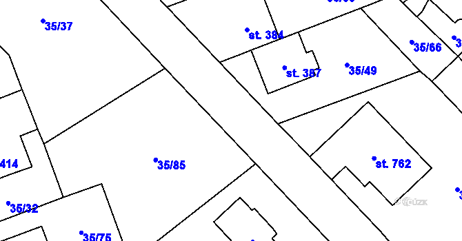 Parcela st. 35/73 v KÚ Ruprechtov, Katastrální mapa