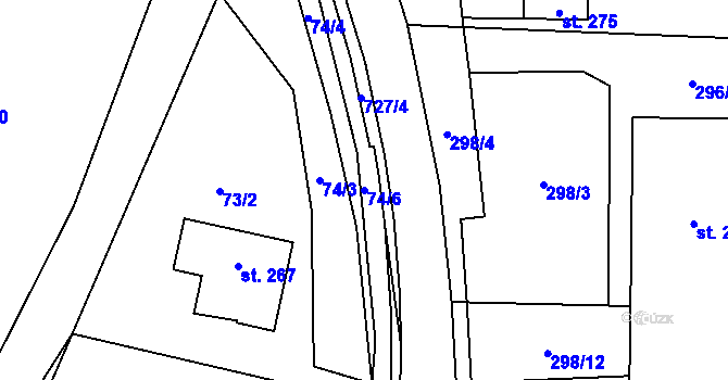Parcela st. 74/6 v KÚ Ruprechtov, Katastrální mapa