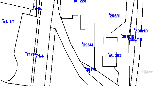 Parcela st. 296/4 v KÚ Ruprechtov, Katastrální mapa
