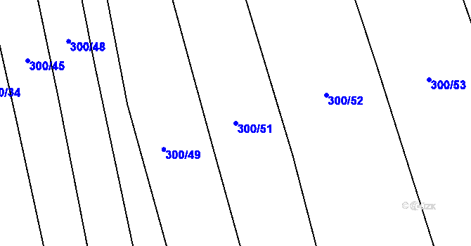 Parcela st. 300/51 v KÚ Ruprechtov, Katastrální mapa