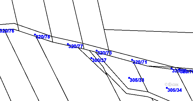 Parcela st. 320/73 v KÚ Ruprechtov, Katastrální mapa