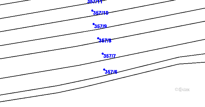 Parcela st. 357/7 v KÚ Ruprechtov, Katastrální mapa