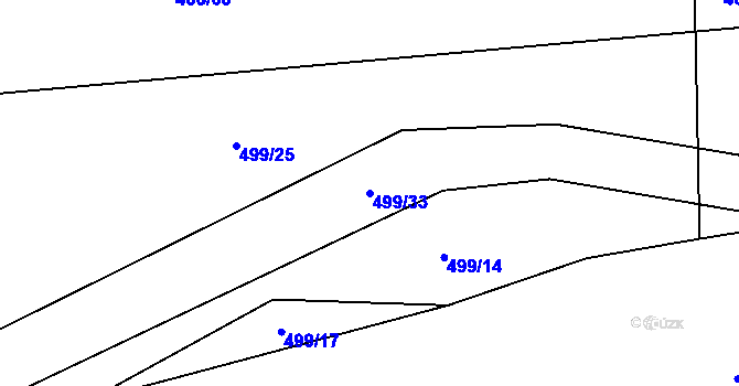 Parcela st. 499/33 v KÚ Ruprechtov, Katastrální mapa