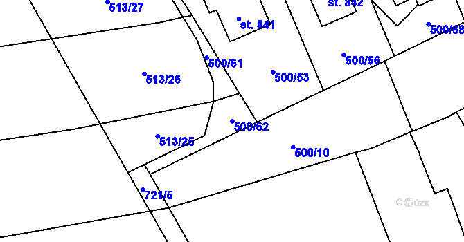 Parcela st. 500/62 v KÚ Ruprechtov, Katastrální mapa