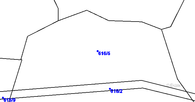 Parcela st. 616/5 v KÚ Ruprechtov, Katastrální mapa