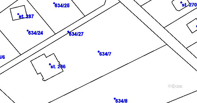 Parcela st. 634/7 v KÚ Ruprechtov, Katastrální mapa