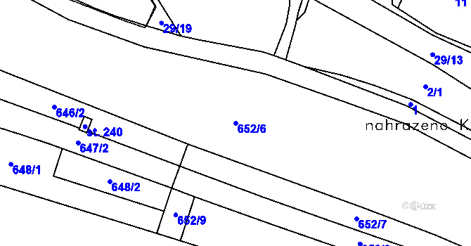 Parcela st. 652/6 v KÚ Ruprechtov, Katastrální mapa